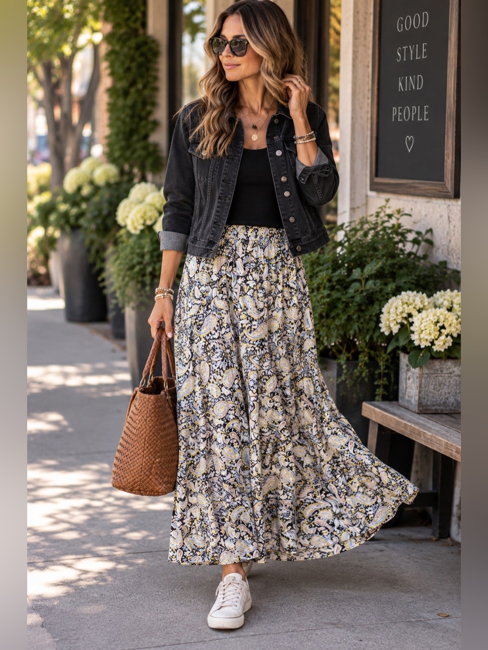 Billabong Paisley Maxi Skirt Small Boho Smocked Waist Flowy Festival